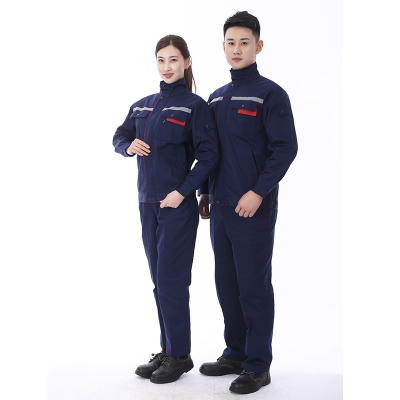 蓝装AUGER长袖春秋防静电工作服套装FHJD102抗静电B级160-190