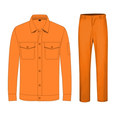 蓝装AUGER长袖春秋防阻燃工作服套装FHZR101防护服160-190