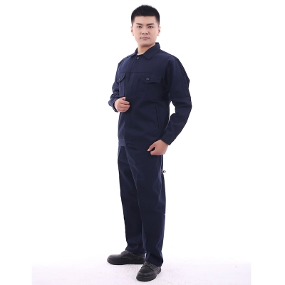 蓝装AUGER长袖春秋防阻燃工作服套装FHZR101防护服160-190