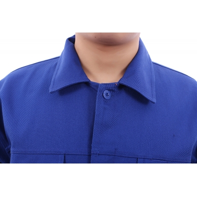 蓝装AUGER长袖春秋防阻燃工作服套装FHZR101防护服160-190