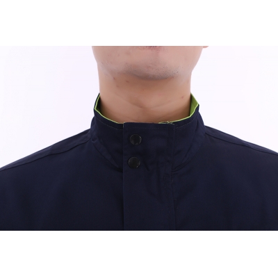 蓝装AUGER春秋工作服LZGZ104长袖工装劳保服套装 藏蓝绿色160-190