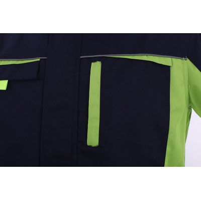 蓝装AUGER春秋工作服LZGZ104长袖工装劳保服套装 藏蓝绿色160-190