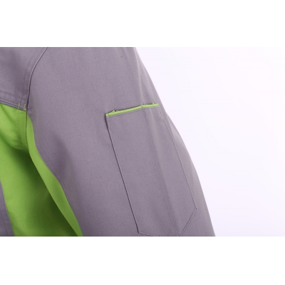 蓝装AUGER春秋工作服LZGZ104长袖工装劳保服套装 灰果绿色160-190