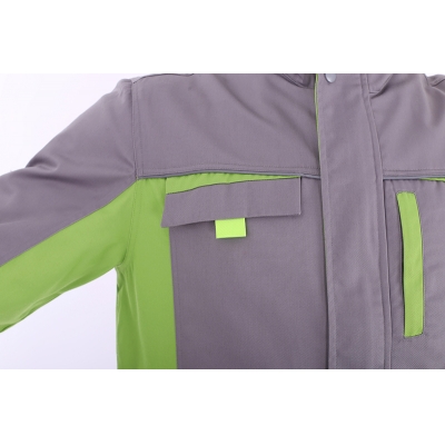 蓝装AUGER春秋工作服LZGZ104长袖工装劳保服套装 灰果绿色160-190