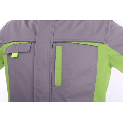 蓝装AUGER春秋工作服LZGZ104长袖工装劳保服套装 灰果绿色160-190