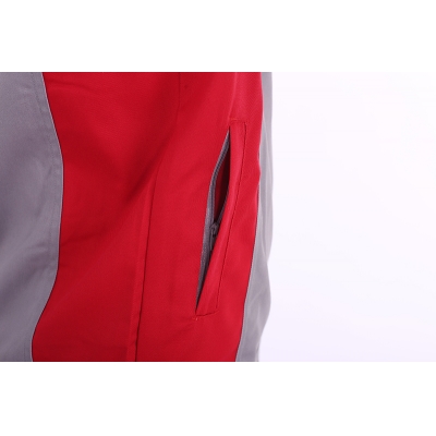 蓝装AUGER春秋工作服LZGZ104长袖工装劳保服套装 灰红色160-190