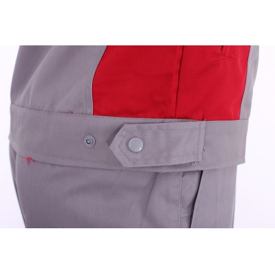 蓝装AUGER春秋工作服LZGZ104长袖工装劳保服套装 灰红色160-190