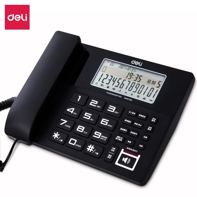 得力799数码录音电话机 黑色 商务办公电话 保真高保密通话