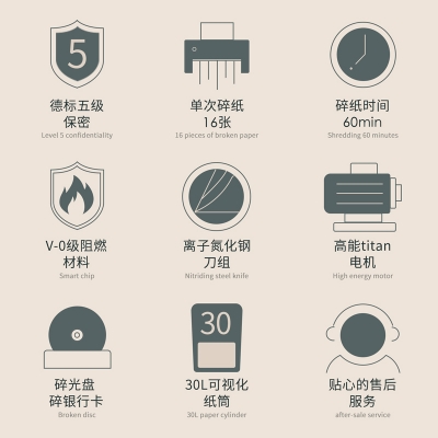 得力9906商务碎纸机(金属灰) 5级保密 连续60分钟 单次碎纸16张