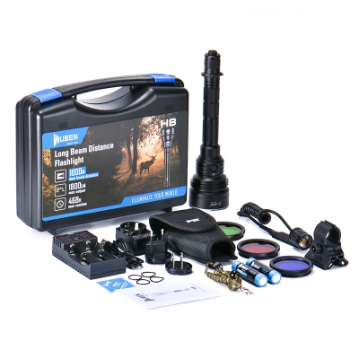 WUBEN务本H8多功能手电筒1000米远射1800流明户外战术双模长续航