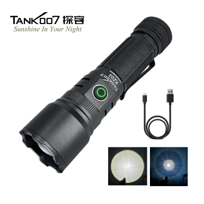 探客KZ03CN户外调焦强光手电 聚光远射大功率便携充电式防摔电筒