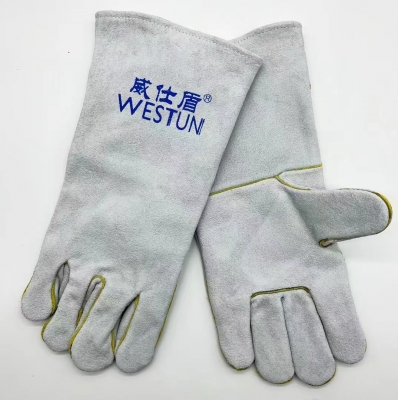 胶水填缝双层防开线电焊手套34cm 威仕盾 J-2112